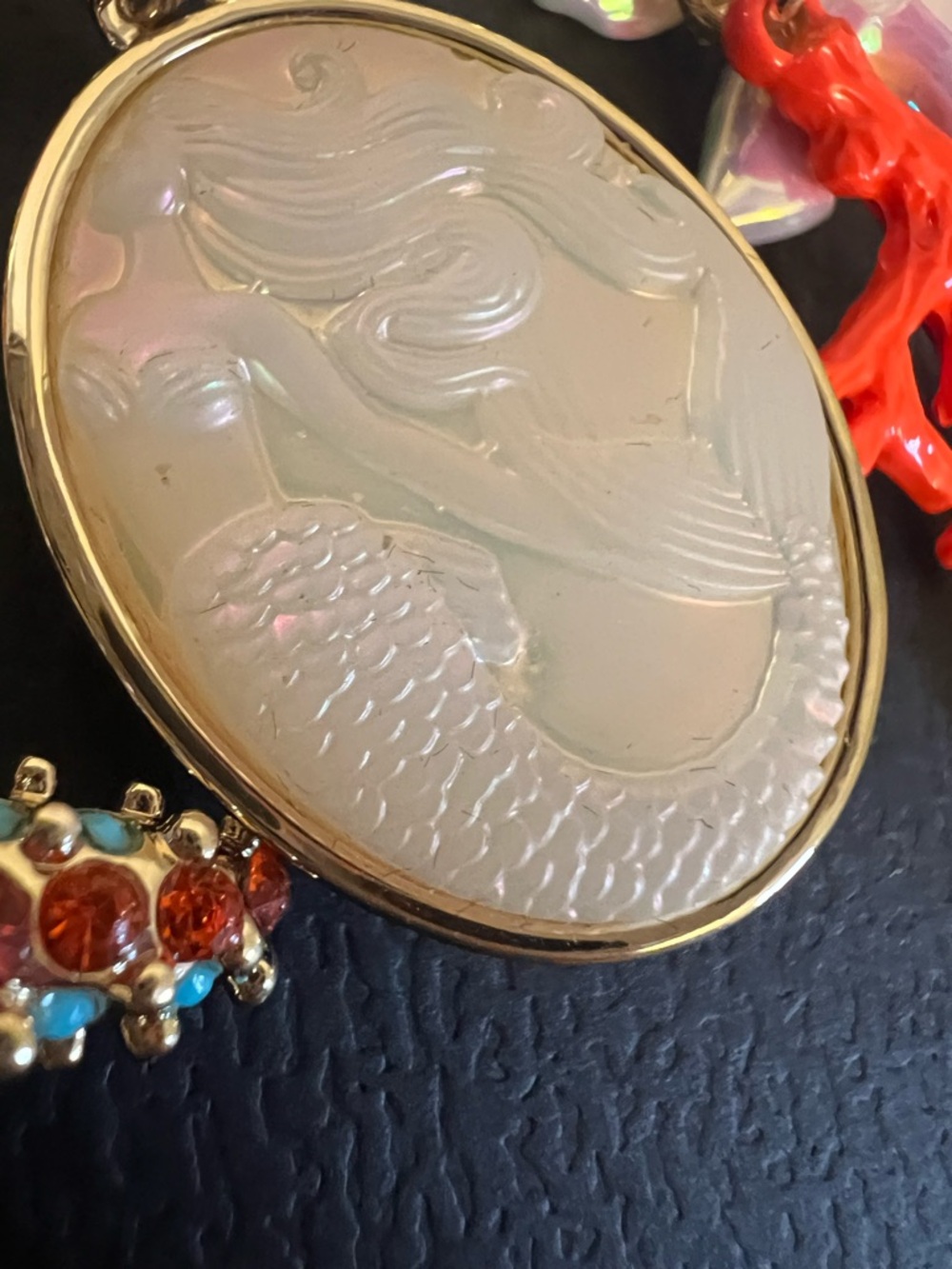 Betsey Johnson Blue Rope Necklace with Coral, Red and Iridescent Sea Charms - Picture 16 of 16
